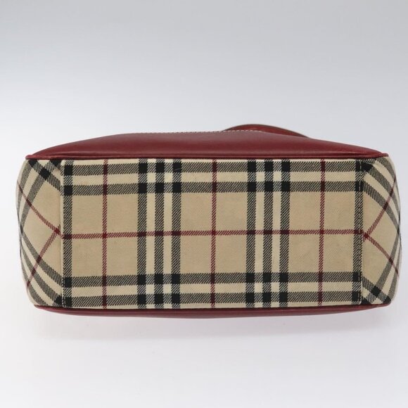 BURBERRY Nova Check Blue Label Shoulder Bag Canvas Beige Auth EC388 - Picture 6 of 16